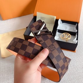 LV Louis Vuitton Кожаный ремень Металлическая пряжка высокого кач