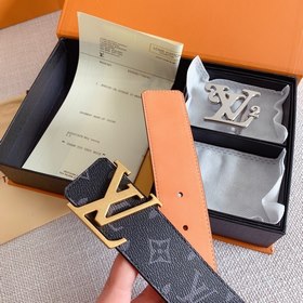 LV Louis Vuitton Кожаный ремень Металлическая пряжка высокого кач