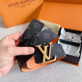 LV Louis Vuitton Кожаный ремень Металлическая пряжка высокого кач