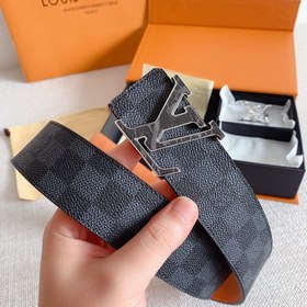 LV Louis Vuitton Кожаный ремень Металлическая пряжка высокого кач