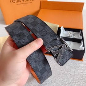 LV Louis Vuitton Кожаный ремень Металлическая пряжка высокого кач