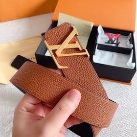 LV Louis Vuitton Кожаный ремень Металлическая пряжка высокого кач