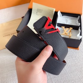 LV Louis Vuitton Кожаный ремень Металлическая пряжка высокого кач