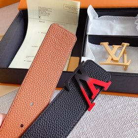 LV Louis Vuitton Кожаный ремень Металлическая пряжка высокого кач