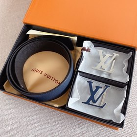 LV Louis Vuitton Кожаный ремень Металлическая пряжка высокого кач