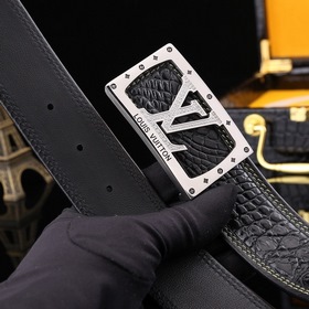 LV Louis Vuitton Ремень с застежкой из стали с бриллиантами Мате