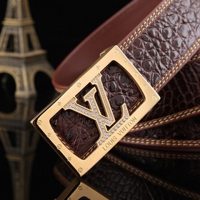 LV Louis Vuitton Ремень с застежкой из стали с бриллиантами Мате