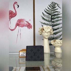 Короткий кожаный бумажник LV Grey Flower Названный в честь Slend