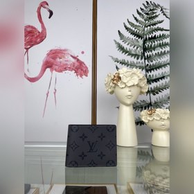 Короткий кожаный бумажник LV Grey Flower Названный в честь Slend