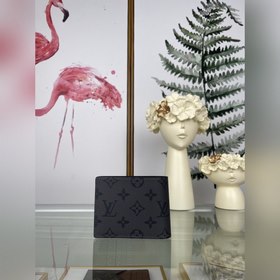 Короткий кожаный бумажник LV Grey Flower Названный в честь Slend