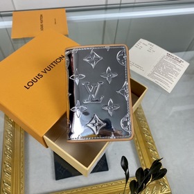 LV Модель M80805 Серебристый зеркальный кошелек из серии SLENDER