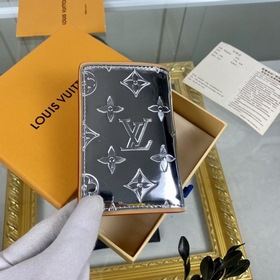 LV Модель M80805 Серебристый зеркальный кошелек из серии SLENDER