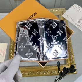 LV Модель M80805 Серебристый зеркальный кошелек из серии SLENDER