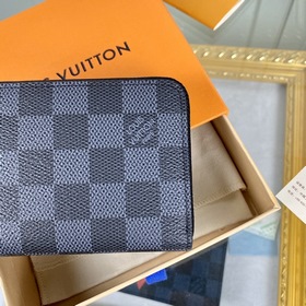 LV Модель： N63070 Черный кожаный кошелек Этот кошелек на молнии я