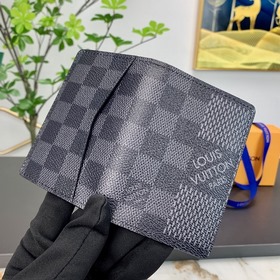 LV Модель N60431 Большой черный кошелек с карманом для мелочи Эт