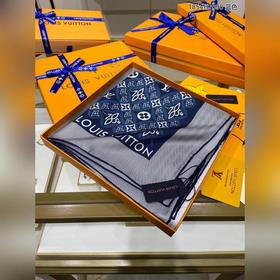 Шарф LV из 100% шелка высшего качества с диагональным переплетени