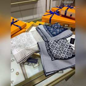 Шарф LV из 100% шелка высшего качества с диагональным переплетени