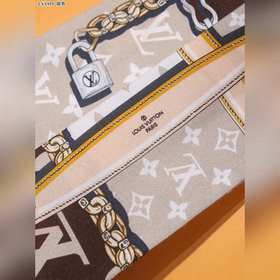 LV Confidential Monogram Giant Шарф-повязка на голову, 100% шелк 