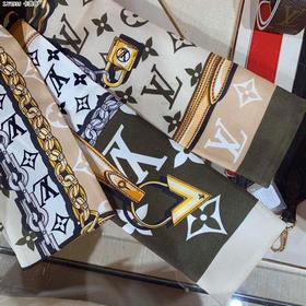LV Confidential Monogram Giant Шарф-повязка на голову, 100% шелк