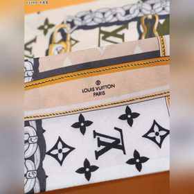 LV Confidential Monogram Giant Шарф-повязка на голову, 100% шелк 