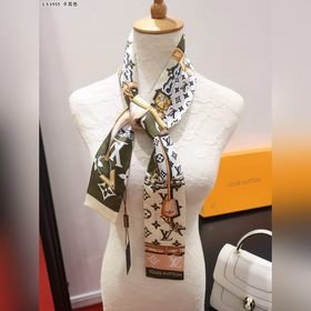 LV Confidential Monogram Giant Шарф-повязка на голову, 100% шелк 