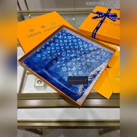 LV L Градиентный деним с цветочным узором 90 Шелковый платок 100