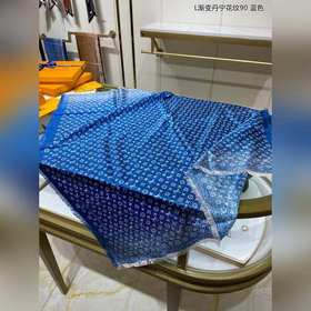 LV L Градиентный деним с цветочным узором 90 Шелковый платок 100