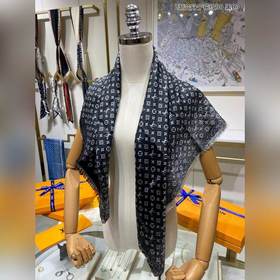 LV L Градиентный деним с цветочным узором 90 Шелковый платок 100