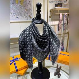 LV L Градиентный деним с цветочным узором 90 Шелковый платок 100