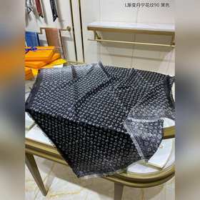 LV L Градиентный деним с цветочным узором 90 Шелковый платок 100