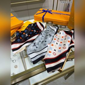LV Двухслойный шелковый шарф с карточным узором, 100% шелк высше