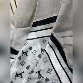 LV Двухслойный шелковый шарф с карточным узором, 100% шелк высше