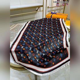 LV Двухслойный шелковый шарф с карточным узором, 100% шелк высше