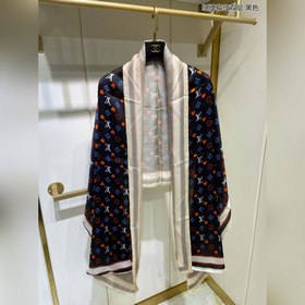 LV Двухслойный шелковый шарф с карточным узором, 100% шелк высше