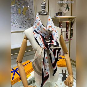 LV Двухслойный шелковый шарф с карточным узором, 100% шелк высше