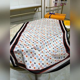 LV Двухслойный шелковый шарф с карточным узором, 100% шелк высше