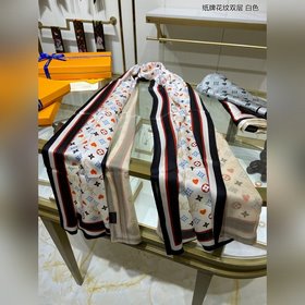 LV Двухслойный шелковый шарф с карточным узором, 100% шелк высше