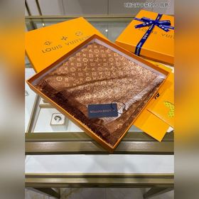 LV L Градуированный деним с цветочным узором 90 Шелковый платок