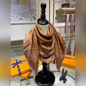 LV L Градуированный деним с цветочным узором 90 Шелковый платок 