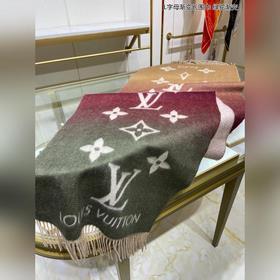 LV Шарф Reykjavik Gradient с буквой L из кашемира с градиентным