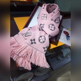 LV Шарф с цветочным узором и серебристой нитью