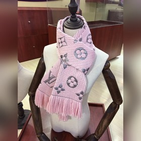 LV Шарф с цветочным узором и серебристой нитью
