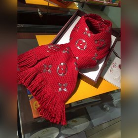 LV Шарф из драгоценных камней красного цвета серебряными нитями