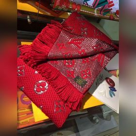 LV Шарф из драгоценных камней красного цвета серебряными нитями