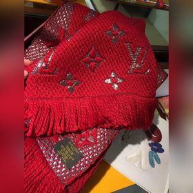 LV Шарф из драгоценных камней красного цвета серебряными нитями