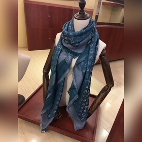 LV Изумрудный серебряный классический шарф с узором виде старинно