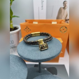 LV браслет из кожи с тиснением Двухслойный кожаный браслет с под