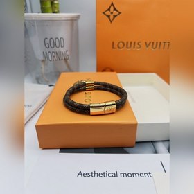 LV браслет из кожи с тиснением Двухслойный кожаный браслет с под