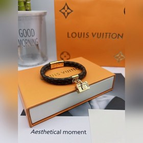 LV браслет из кожи с тиснением Двухслойный кожаный браслет с под