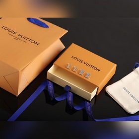 LV Iconic Серьги Серьги Кристаллы, инкрустированные в буквы брен